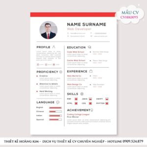Mẫu Thiết Kế CV CVHK0095