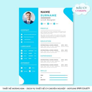 Mẫu Thiết Kế CV CVHK0096