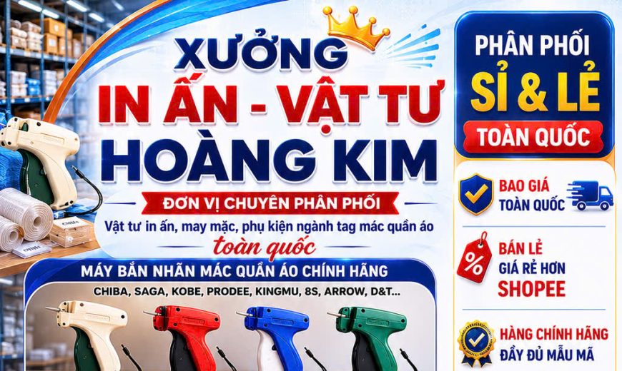 máy bắn nhãn mác quần áo